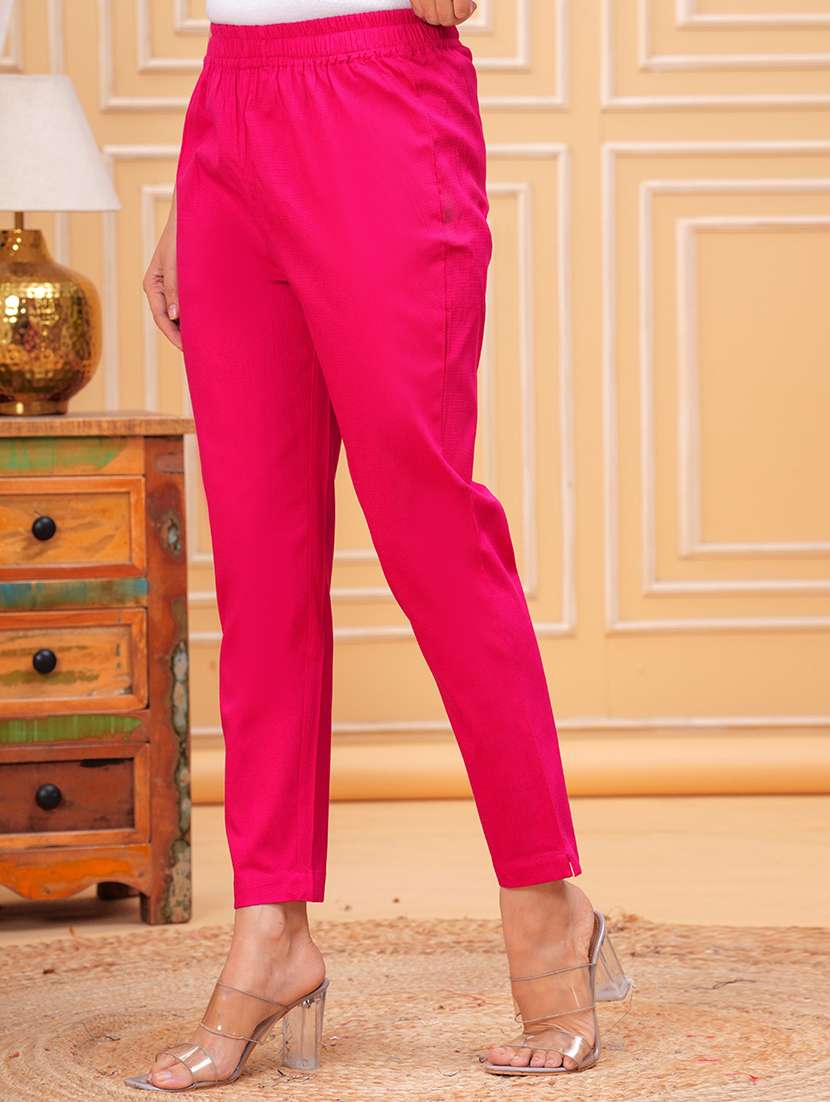 women solid mid rise cigarette pant - 21729672 - Standard Image - 2