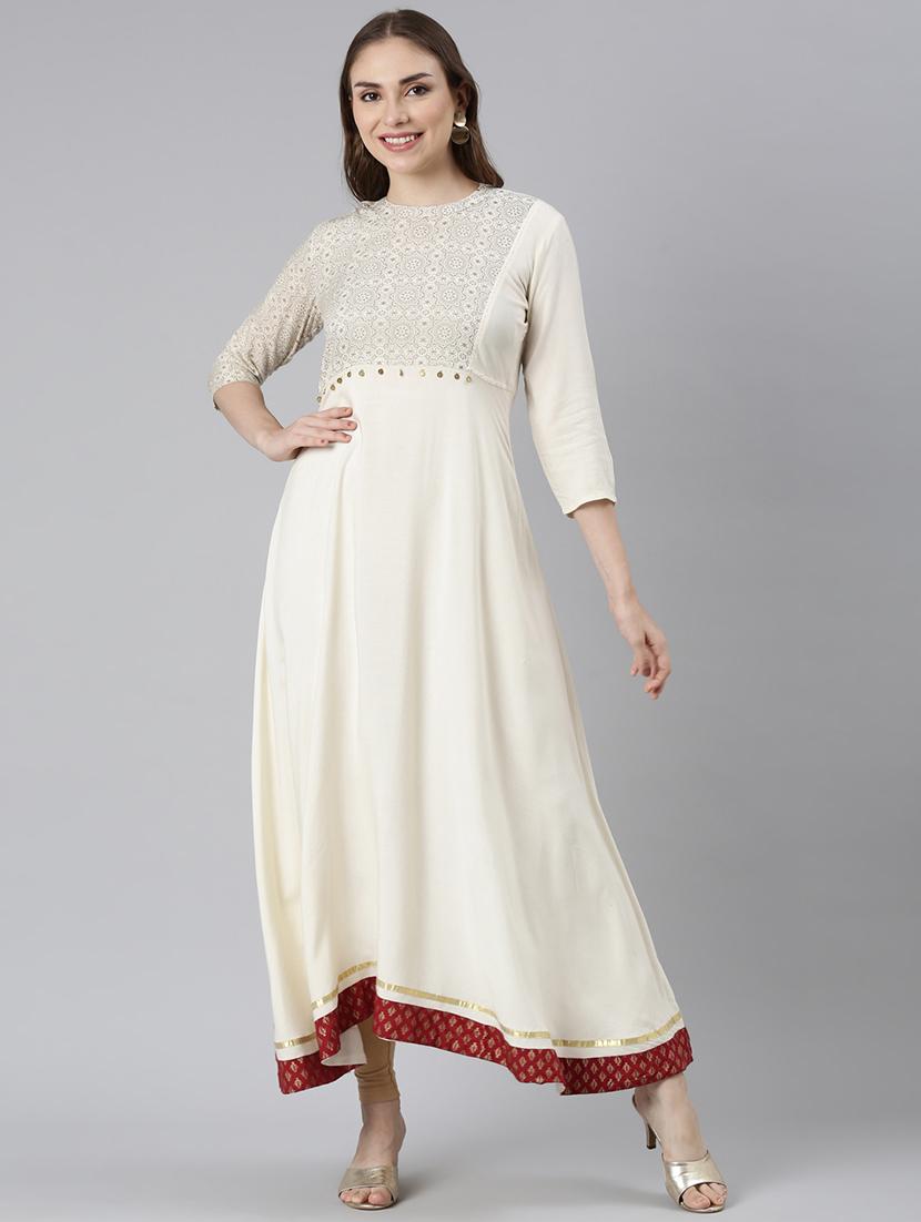 women round neck printed a-line kurta - 21729697 -  Zoom Image - 0