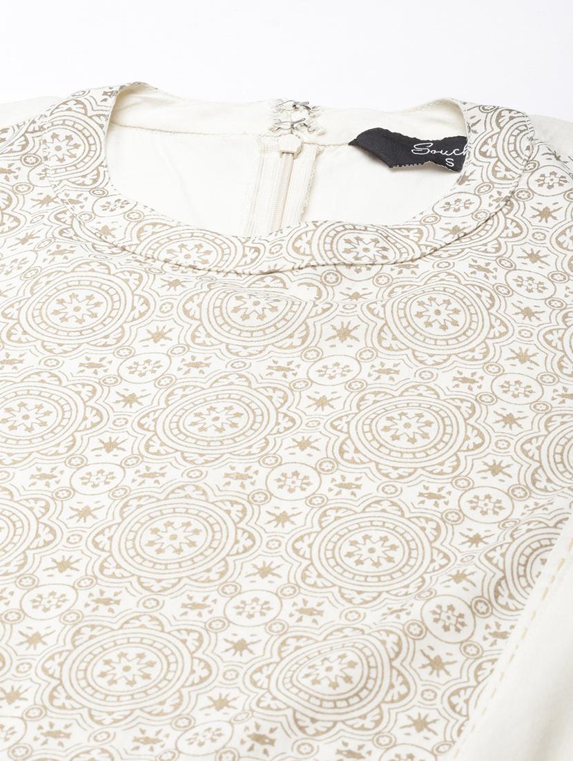 women round neck printed a-line kurta - 21729697 - Standard Image - 7