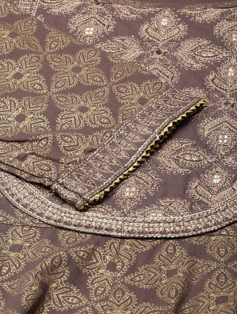 women round neck printed anarkali kurta - 21729699 - Standard Image - 7