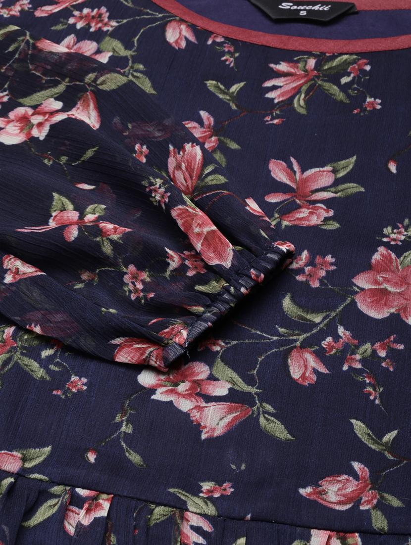 women floral printed round neck tiered dress - 21729717 - Standard Image - 7