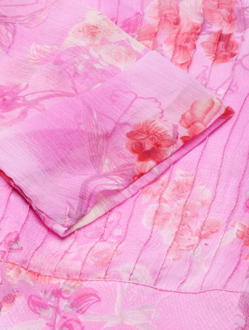 women pink three quarter sleeve a-line dress - 21729738 - Standard Image - 7