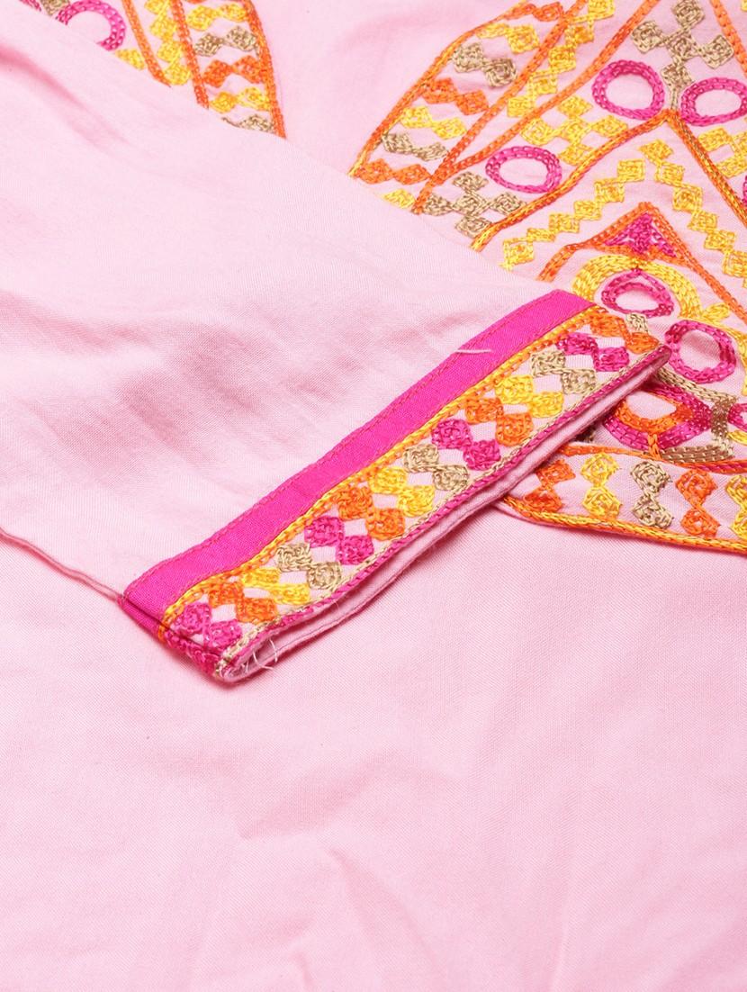 women embroidered three quarter sleeve straight kurta - 21729774 - Standard Image - 7