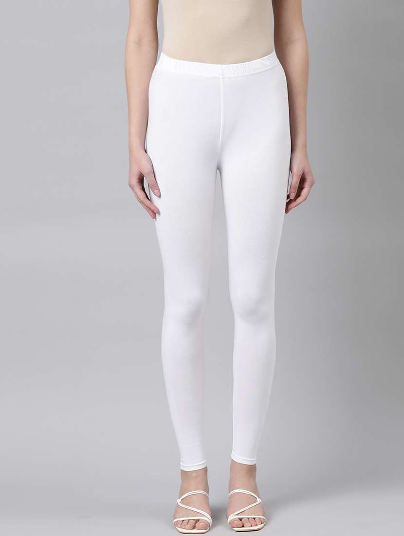 women solid mid rise legging