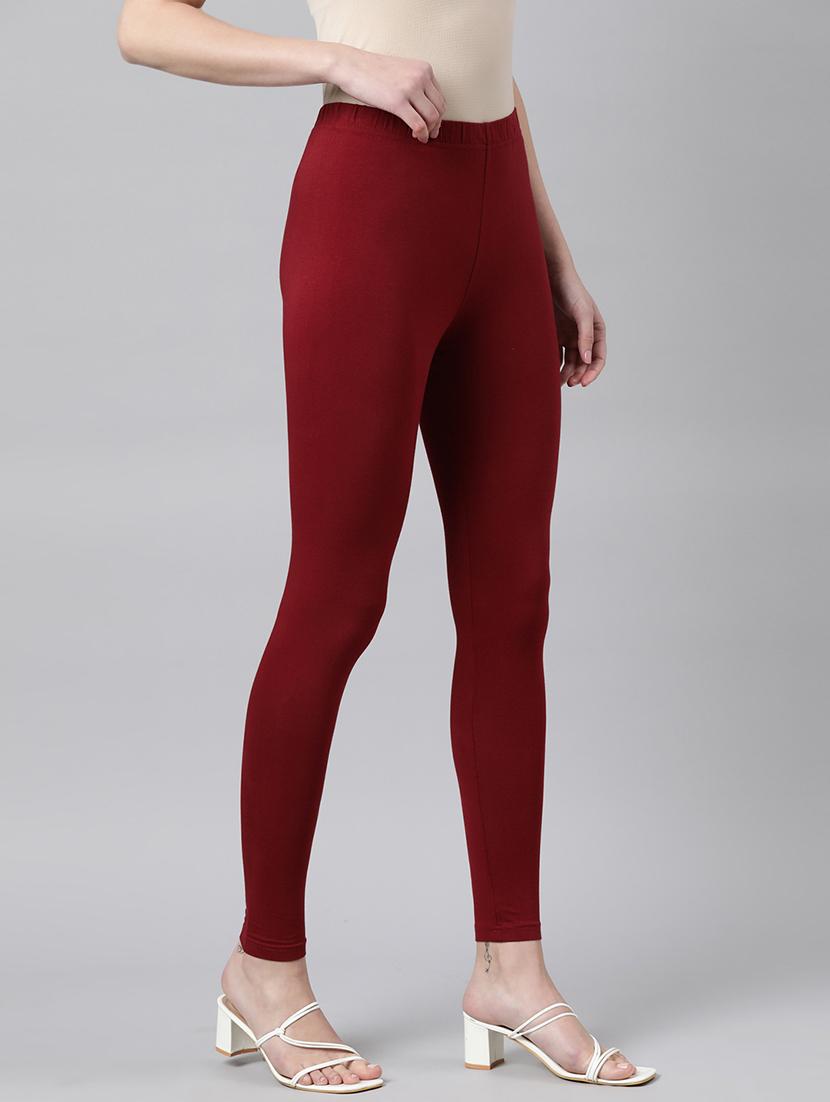 women solid high rise ankle length leggings - 21729818 - Standard Image - 2