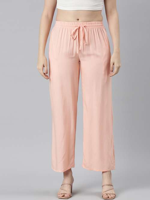 women solid high rise straight palazzo - 21729828 - Standard Image - 0