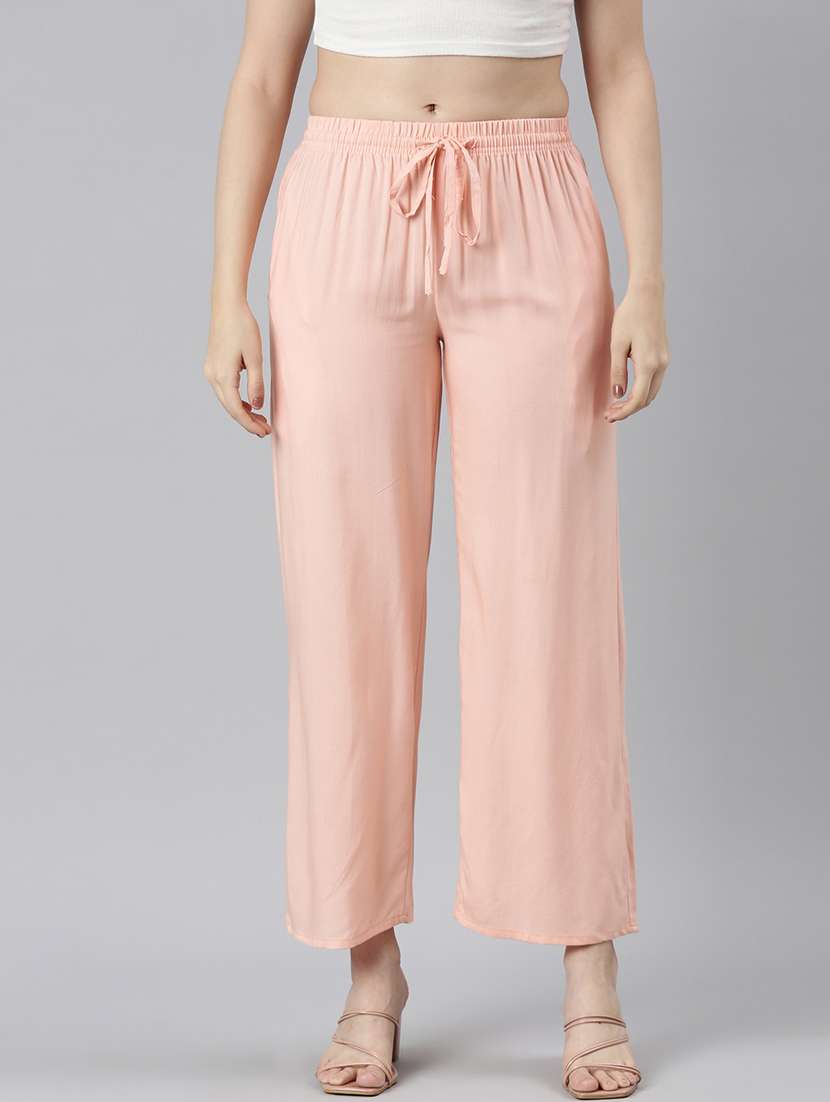 women solid high rise straight palazzo - 21729828 - Zoom Image - 0