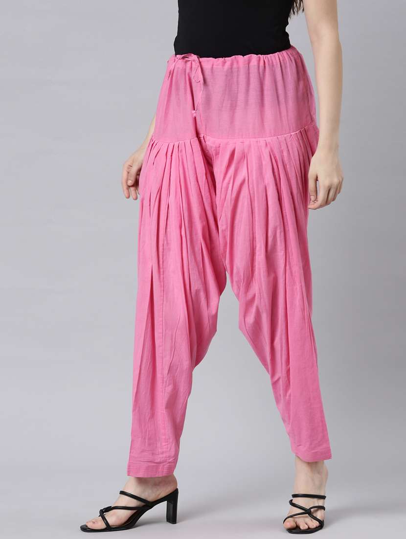 women pink solid mid rise salwar - 21729844 - Standard Image - 2