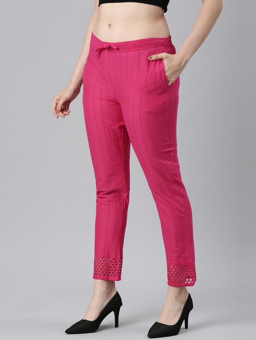 women solid mid rise tapered pant - 21729845 - Standard Image - 2
