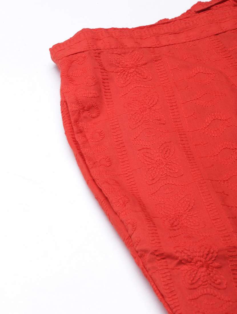 women embroidered mid rise tapered pant - 21729850 -  Standard Image - 7