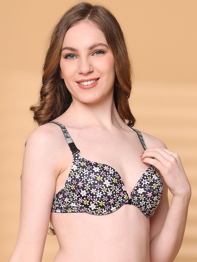 multi colored polyester push up bra - 21730040 - Standard Image - 2