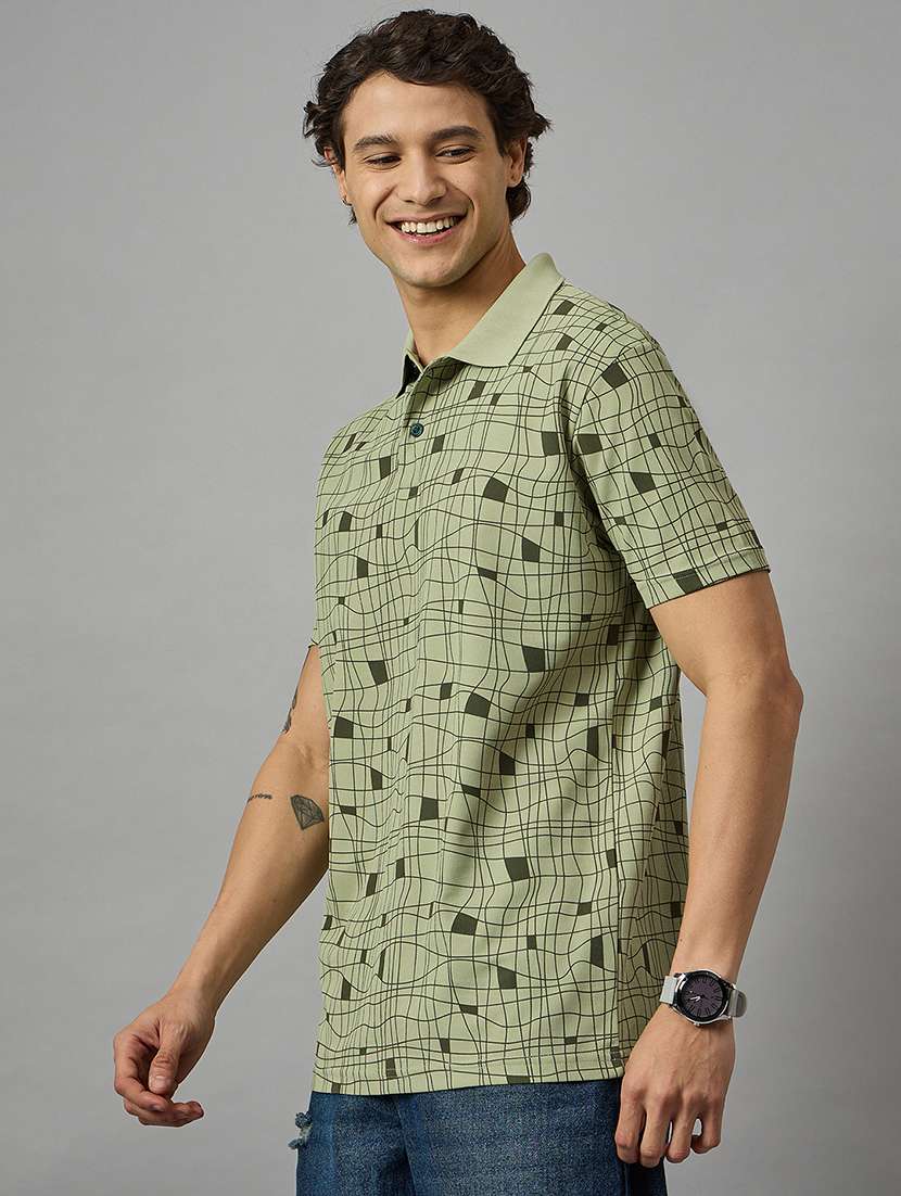 men regular fit printed polo t-shirt