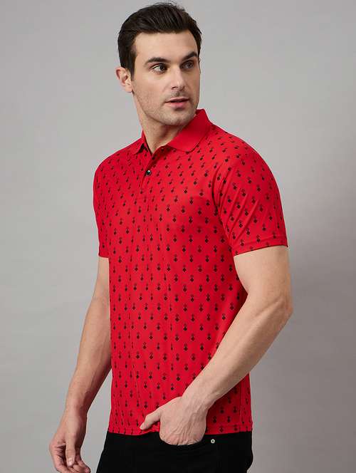 men slim fit printed polo t-shirt - 21730132 -  Standard Image - 0