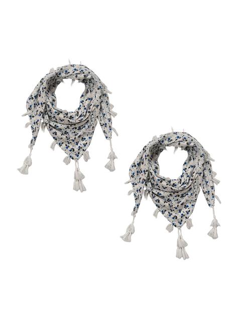 women pack of 2 printed tassel detailed scarves - 21730144 - Standard Image - 0