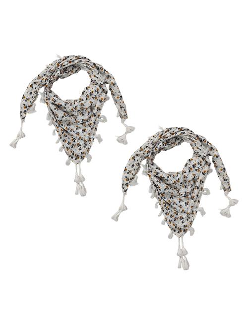 women pack of 2 printed tassel detailed scarves - 21730145 -  Standard Image - 0