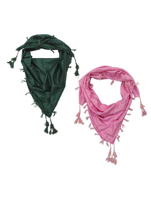 women pack of 2 plain tassel detailed scarves - 21730148 -  Standard Image - 0