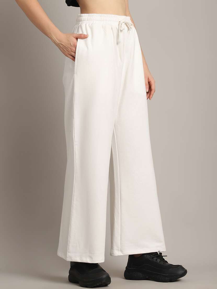 women solid high rise relaxed fit track pant - 21730165 -  Standard Image - 2
