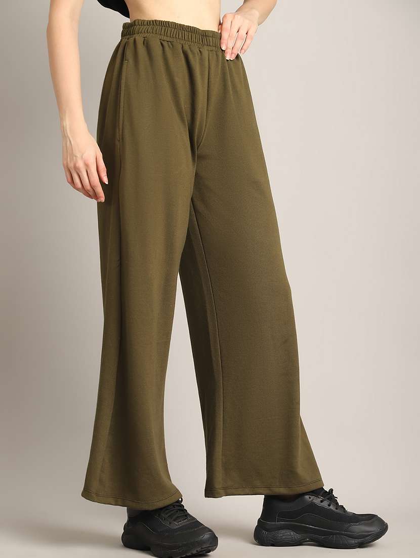 women solid high rise relaxed fit track pant - 21730169 -  Standard Image - 2