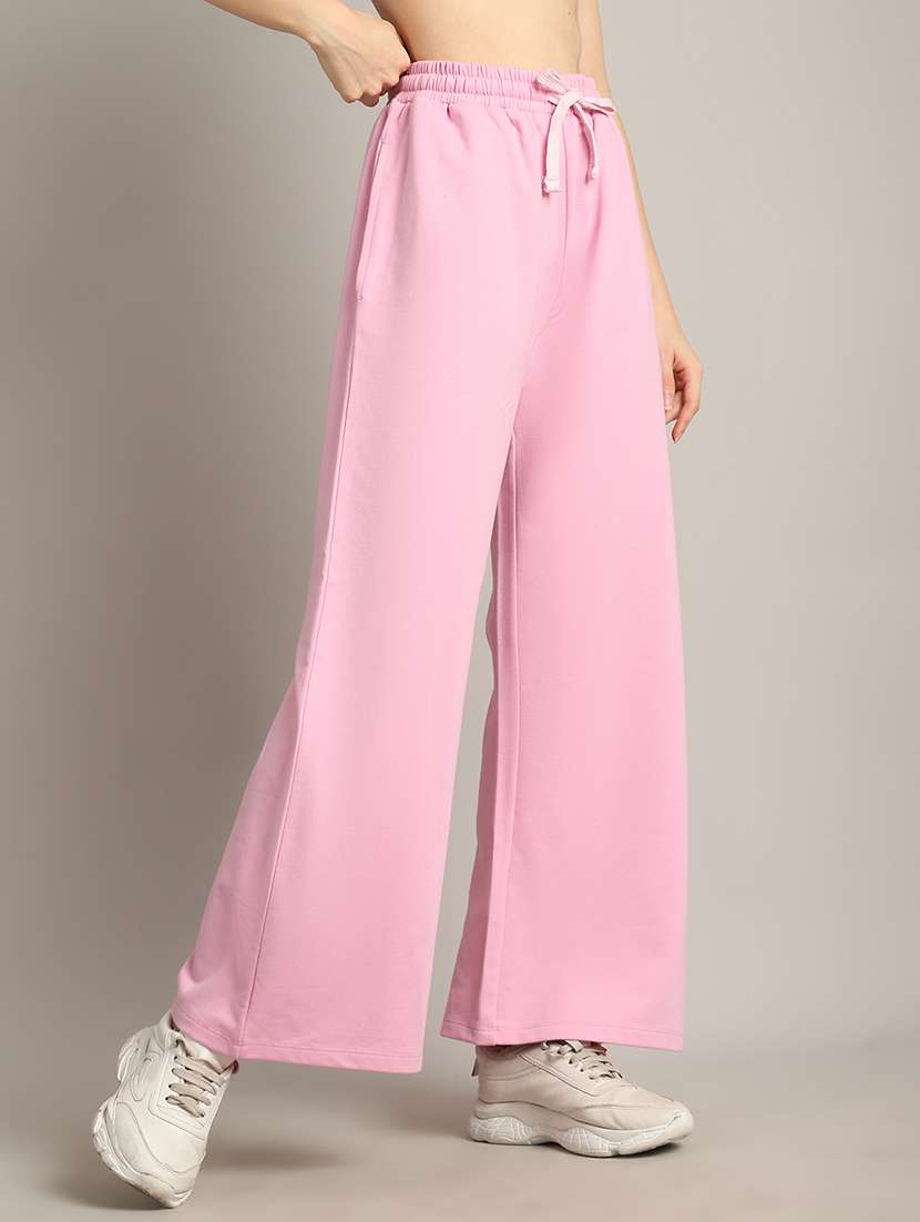 women solid high rise relaxed fit track pant - 21730173 -  Standard Image - 2