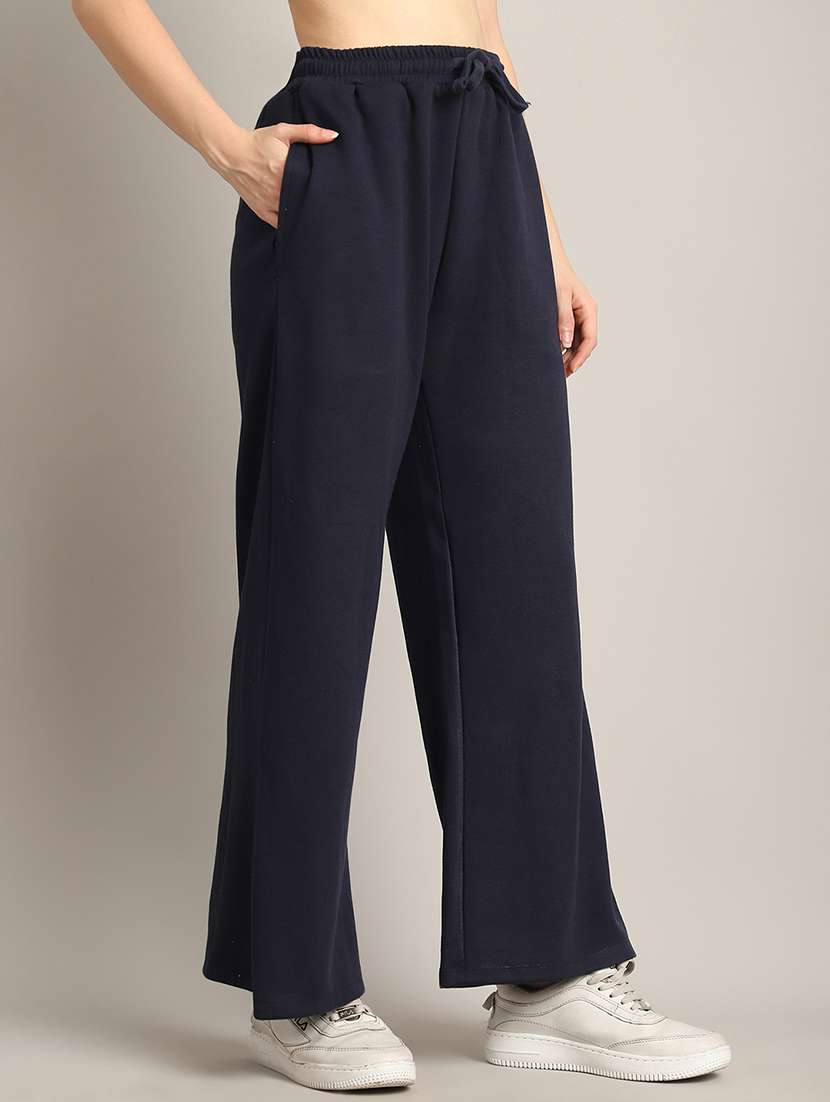 women solid high rise relaxed fit track pant - 21730175 -  Standard Image - 2