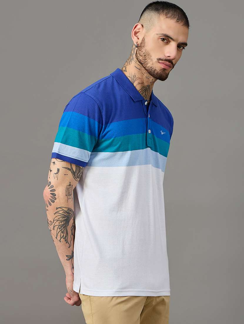 men regular fit striped polo t-shirt