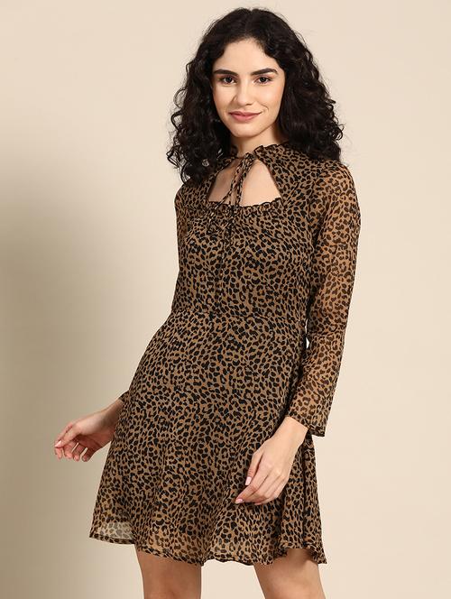 women printed a-line dress - 21730262 - Standard Image - 0