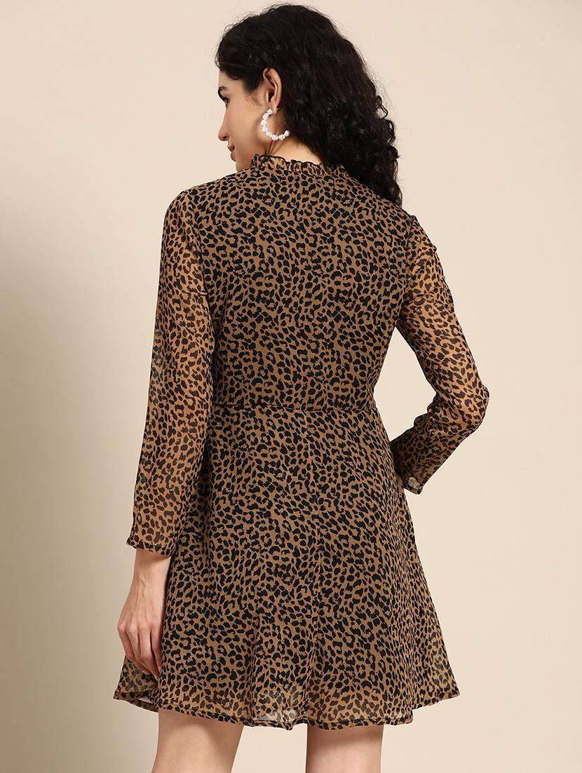 women printed a-line dress - 21730262 - Standard Image - 2