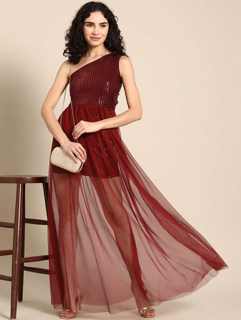women sequin one shoulder maxi dress - 21730266 -  Zoom Image - 0