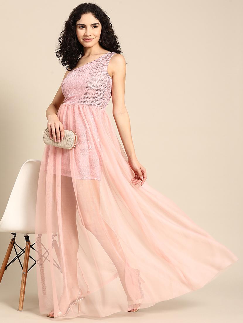 women sequin one shoulder maxi dress - 21730269 -  Zoom Image - 0