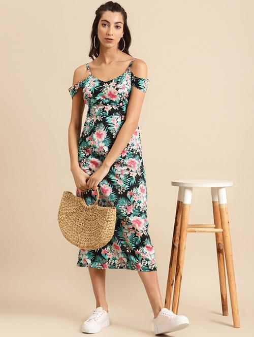 women shoulder strap printed sheath dress - 21730319 - Standard Image - 0
