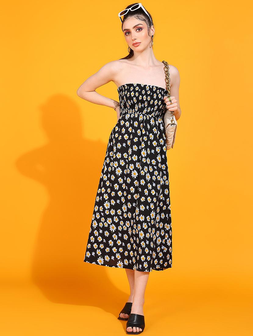 women printed a-line dress - 21730341 - Standard Image - 2