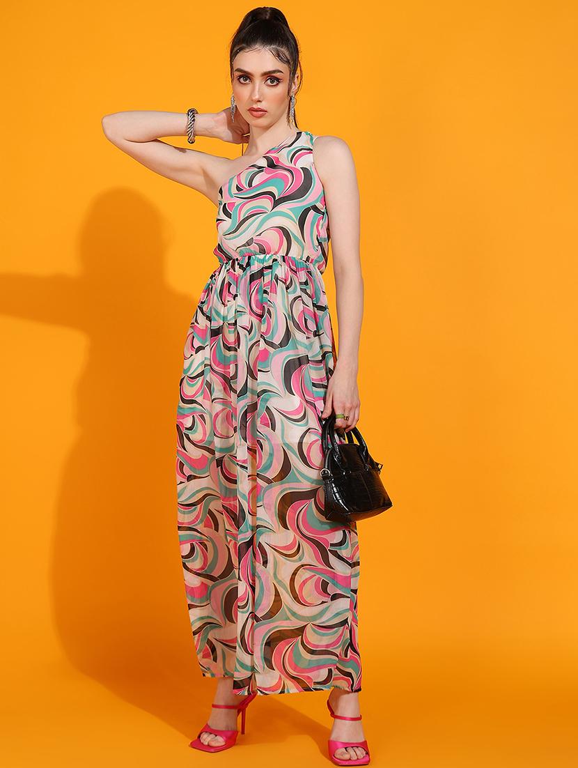 women printed a-line maxi dress - 21730344 -  Zoom Image - 0