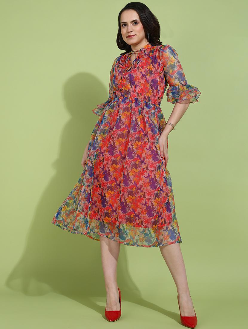 women printed a-line dress - 21730351 - Zoom Image - 0