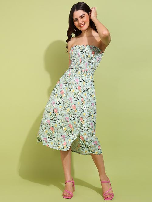 women printed a-line dress - 21730359 - Standard Image - 0