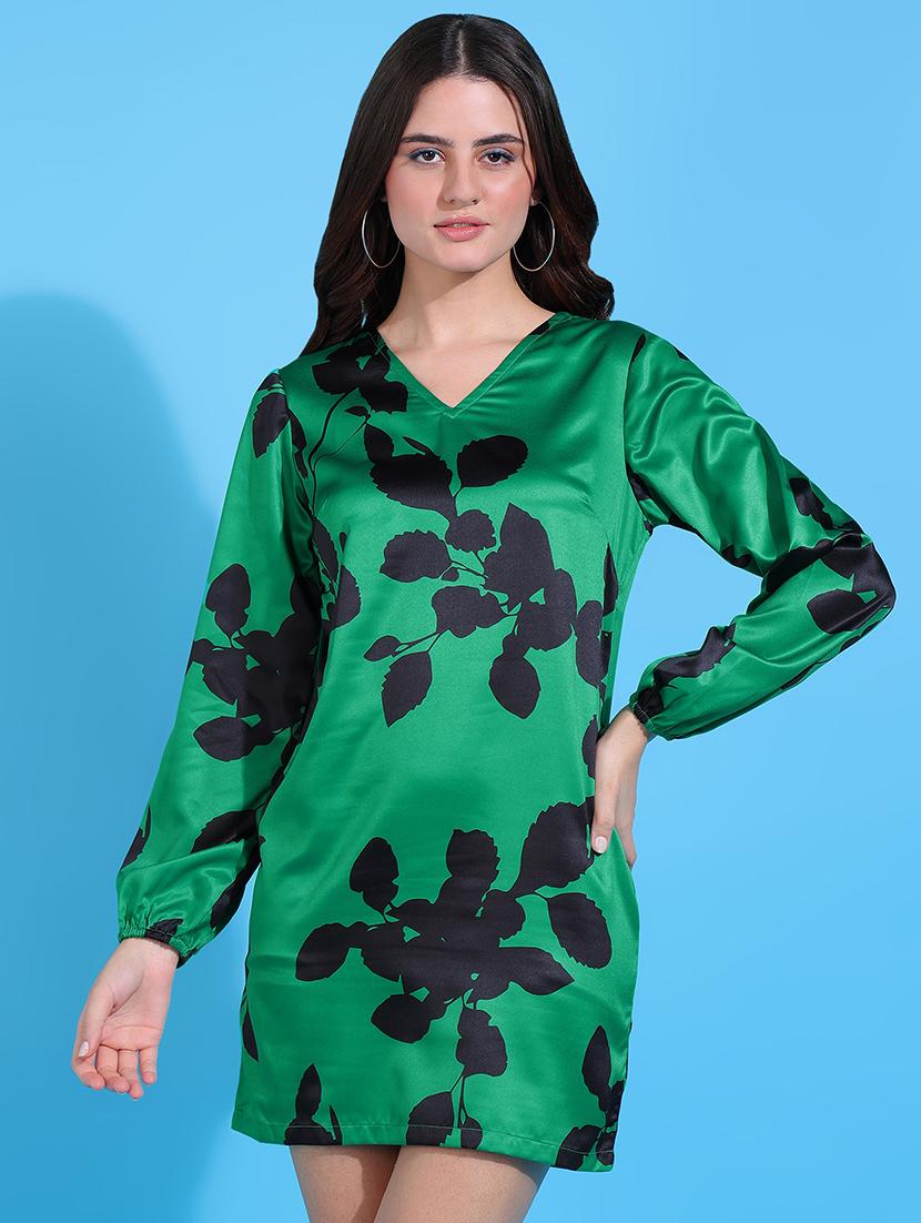 women v-neck printed sheath dress - 21730360 -  Zoom Image - 0