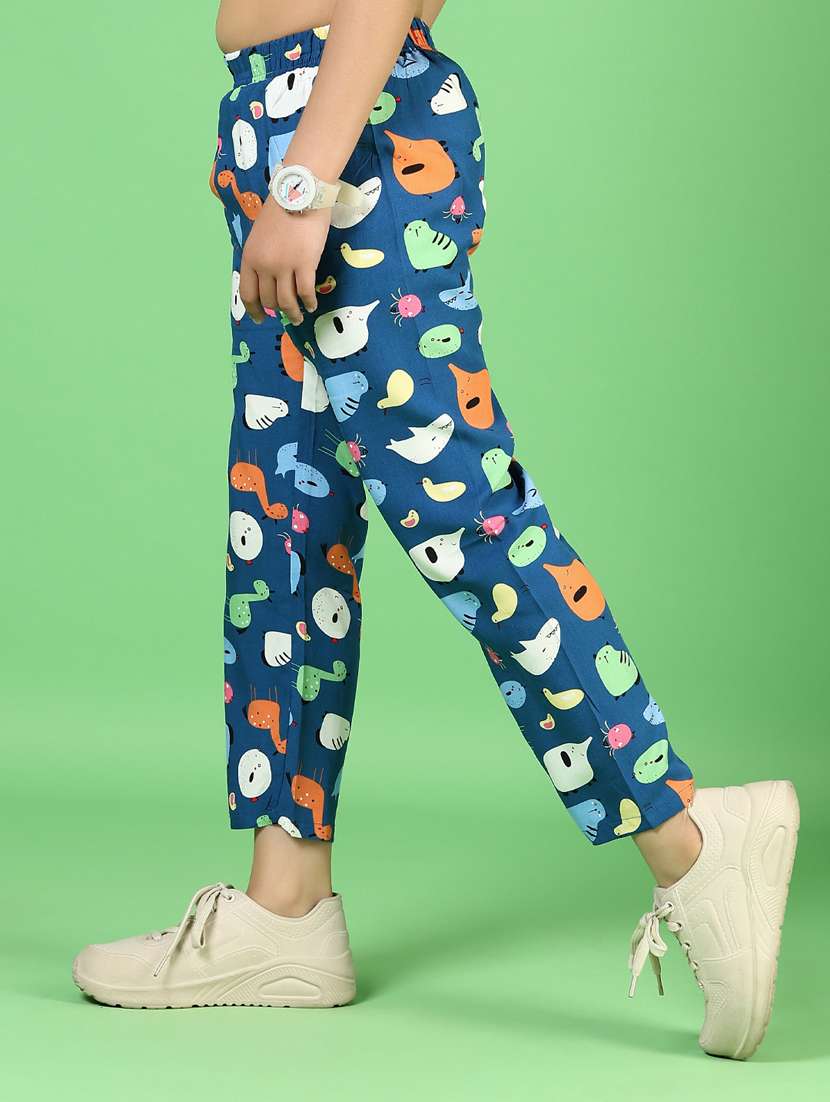 girls printed mid rise track pant  - 21730392 -  Standard Image - 2