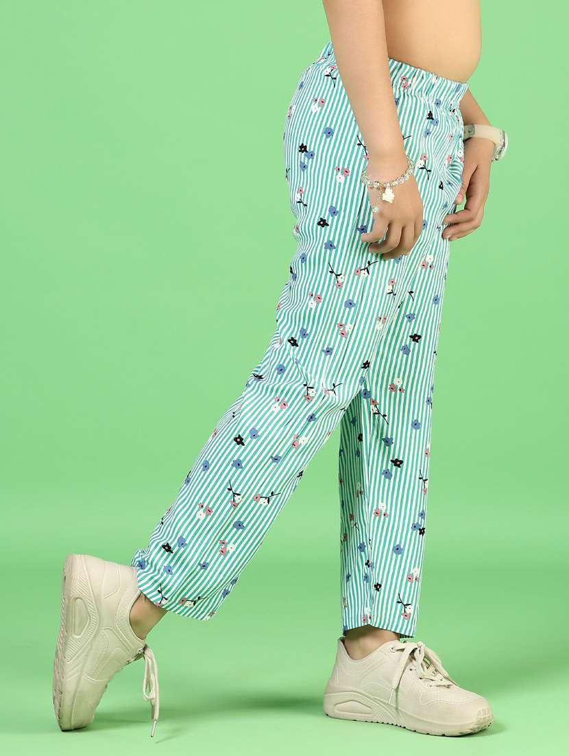 girls printed mid rise track pant  - 21730393 -  Standard Image - 2