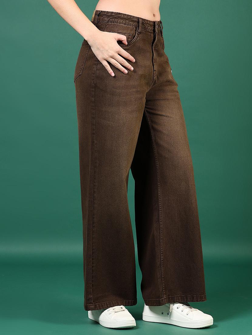 women brown high rise full length jean - 21730411 - Standard Image - 2