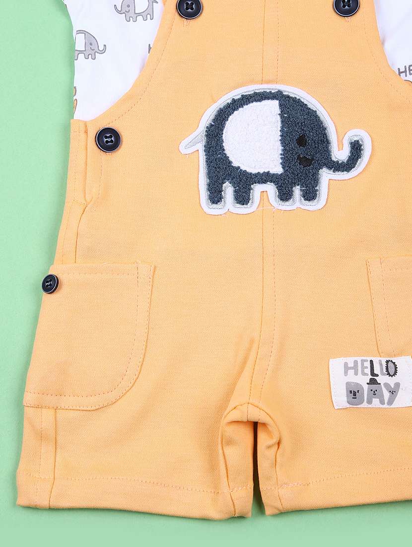 boys printed t-shirt & dungaree casual wear set - 21730454 -  Standard Image - 2