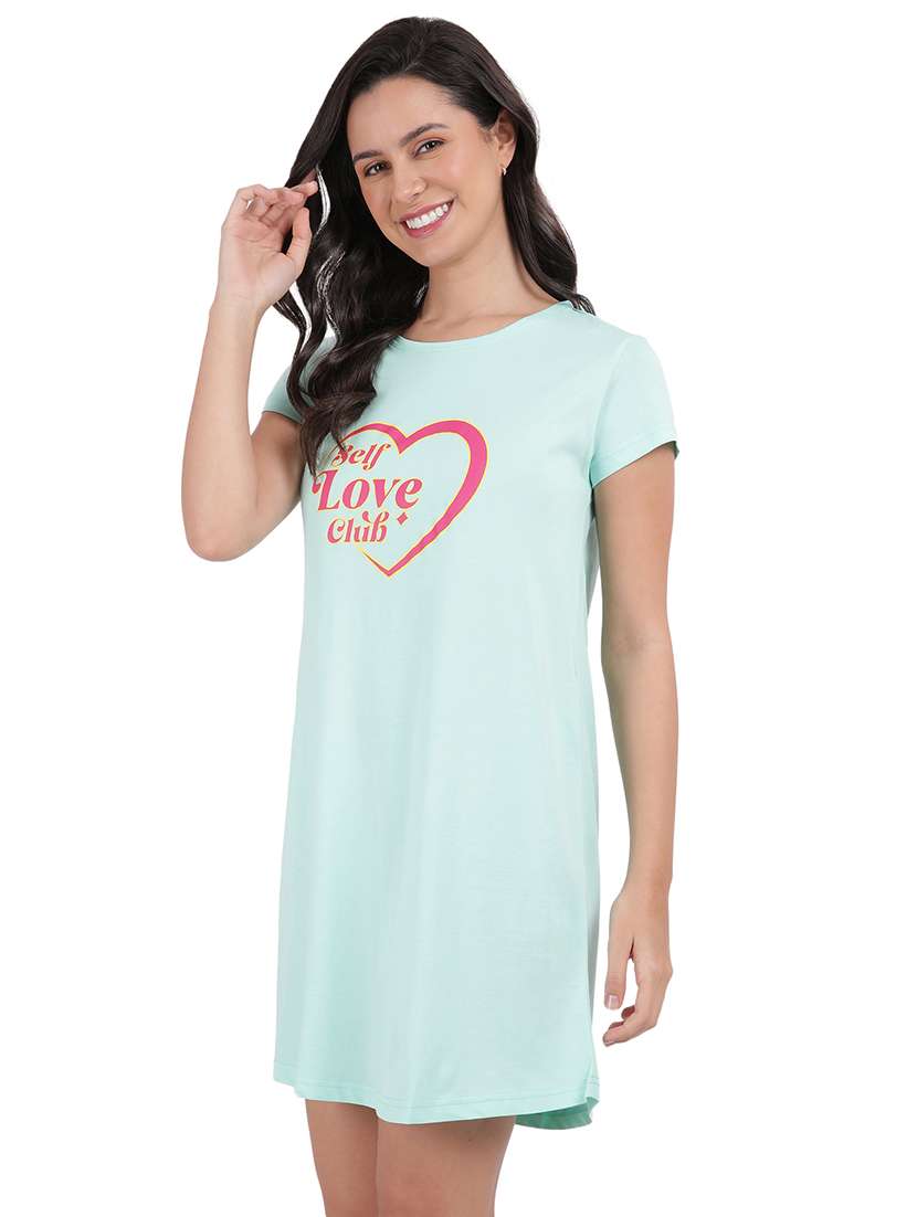 women printed round neck sleepshirt - 21730657 -  Standard Image - 2