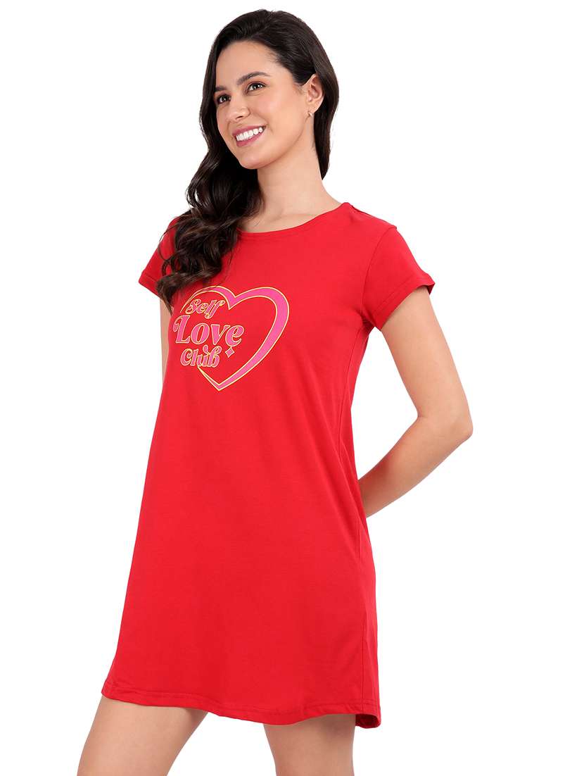 women printed round neck sleepshirt - 21730658 -  Standard Image - 2