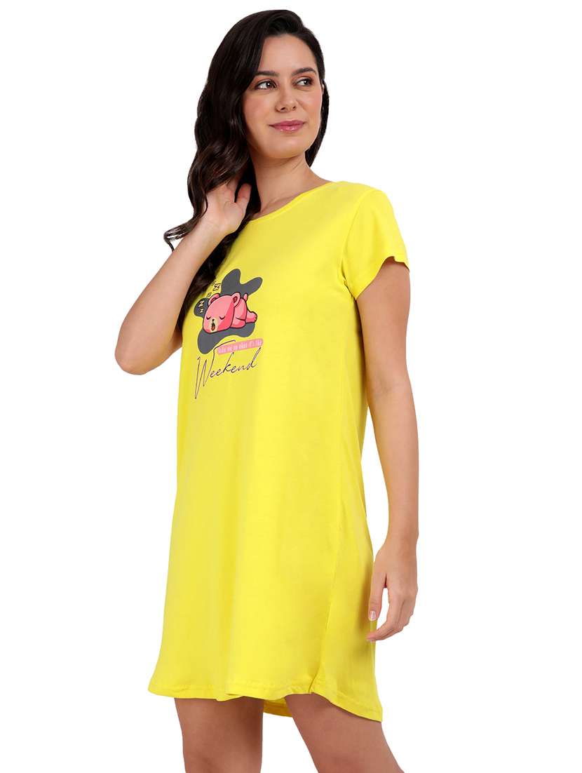 women printed round neck sleepshirt - 21730664 -  Standard Image - 2
