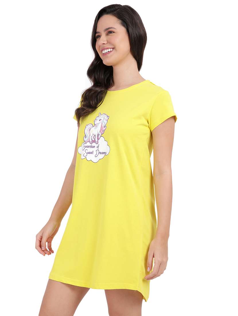 women printed round neck sleepshirt - 21730674 -  Standard Image - 2
