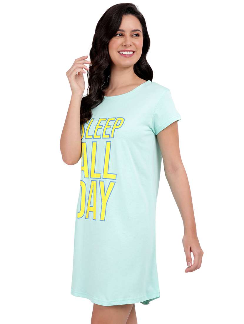 women printed round neck sleepshirt - 21730677 -  Standard Image - 2