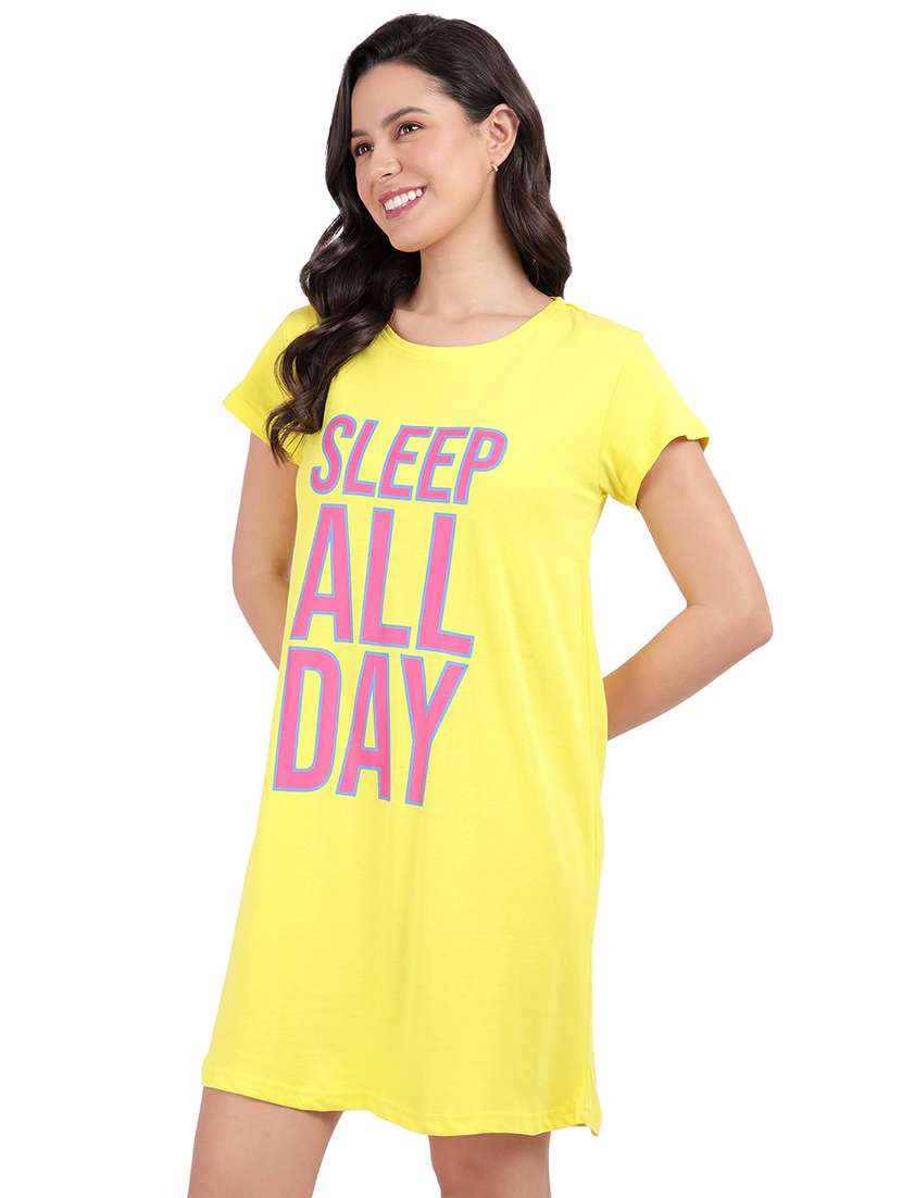 women printed round neck sleepshirt - 21730679 -  Standard Image - 2
