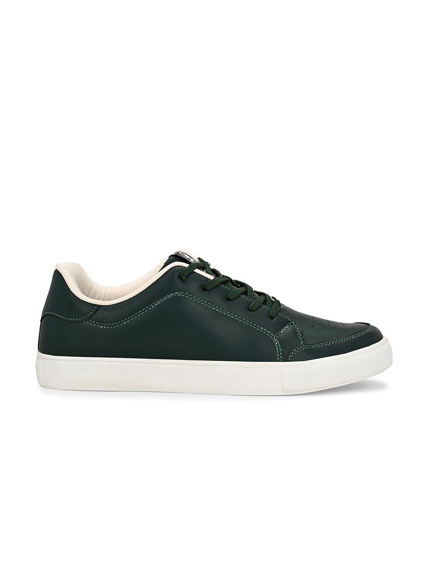 men solid bottle green lace up sneaker - 21730691 - Standard Image - 2