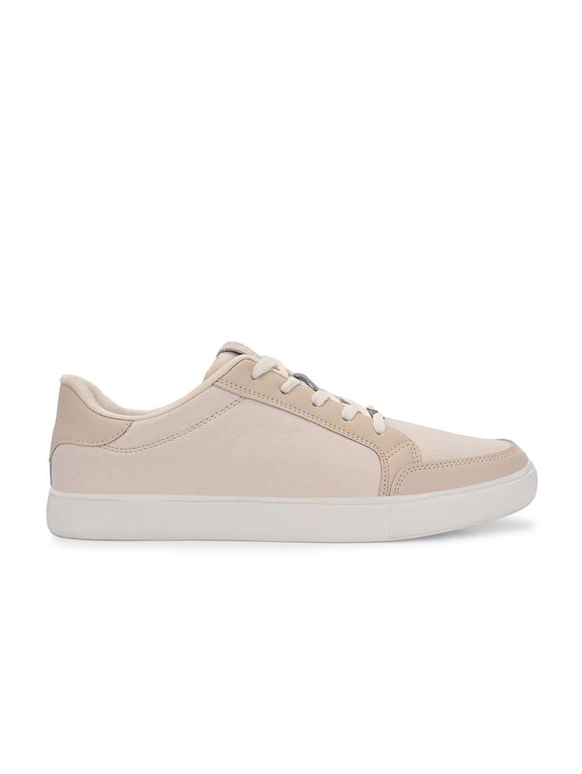 men solid off white lace up sneaker - 21730696 -  Standard Image - 2
