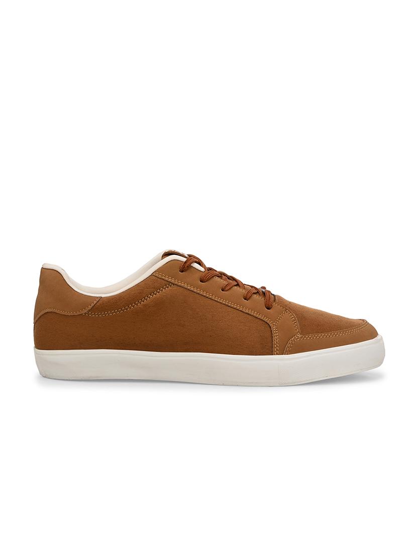 men solid tan lace up sneaker - 21730697 - Standard Image - 2