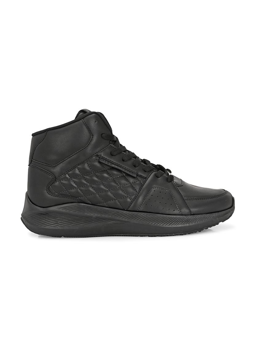 men solid lace up high ankle sneaker - 21730710 - Standard Image - 2