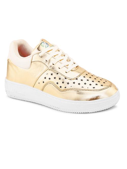 women gold lace-up casual shoes - 21730835 -  Standard Image - 0